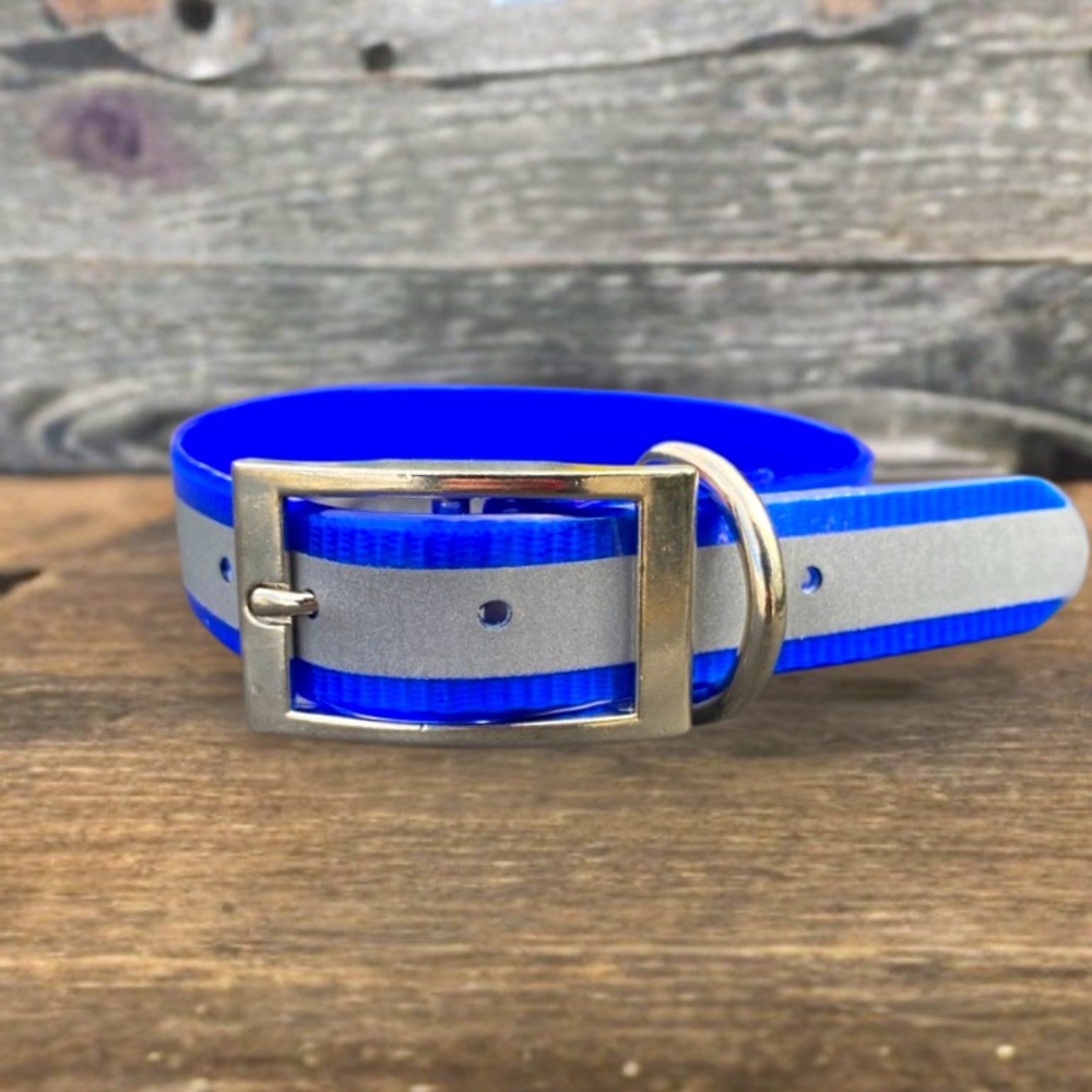 Blue Reflective Dog Collar 23”